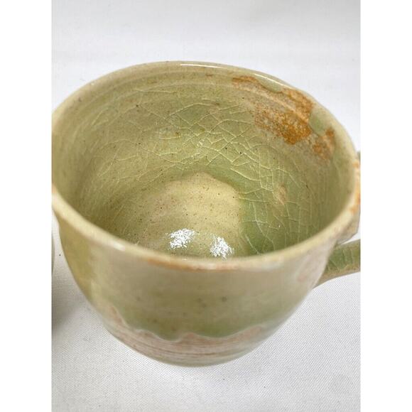 Coffee Mug Pottery Set Hand Thrown Signed 8oz - Picture 3 of 4